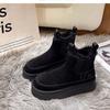 Herbst- und Winter Schneestiefel mit dicker Sohle Damenschuhe Kurzstiefel Samt Brotschuhe warme Baumwollschuhe