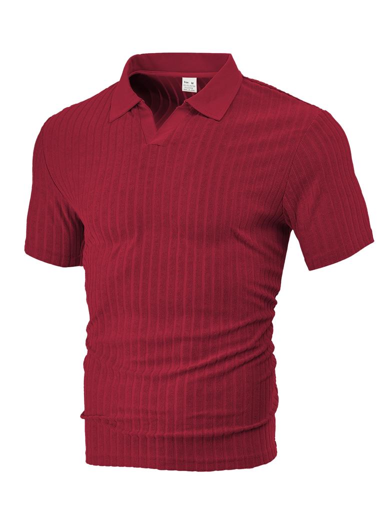 Europäische und amerikanische Herrenbekleidung Sommer TK neu lässiges atmungsaktives Frottee-Jacquard-Hemd mit Kragen, gestreift, kurzärmelig für Herren