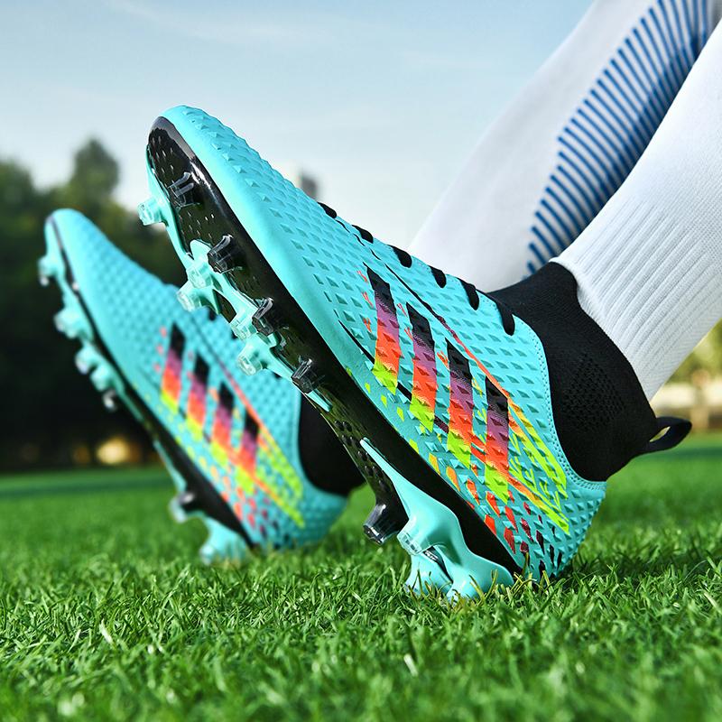 New Soccer Shoes Men Soft Grass Training Long Stud Sports Shoes Men Breathable Anti-slip Professional Football Boots Men