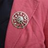 Golden Star Moon for Sun Galaxies Rudder Brooch Fashion Pewter Enamel Lapel Pins