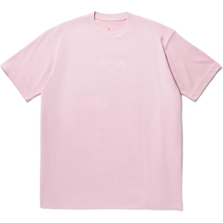 Li-Ning Li Ning Ronde Hals Skateboard Serie Bedrukt Comfortabel Sport Kortmouwig T-shirt Heren Tops Bloesem-Tak-Roze AHSU223-4 L