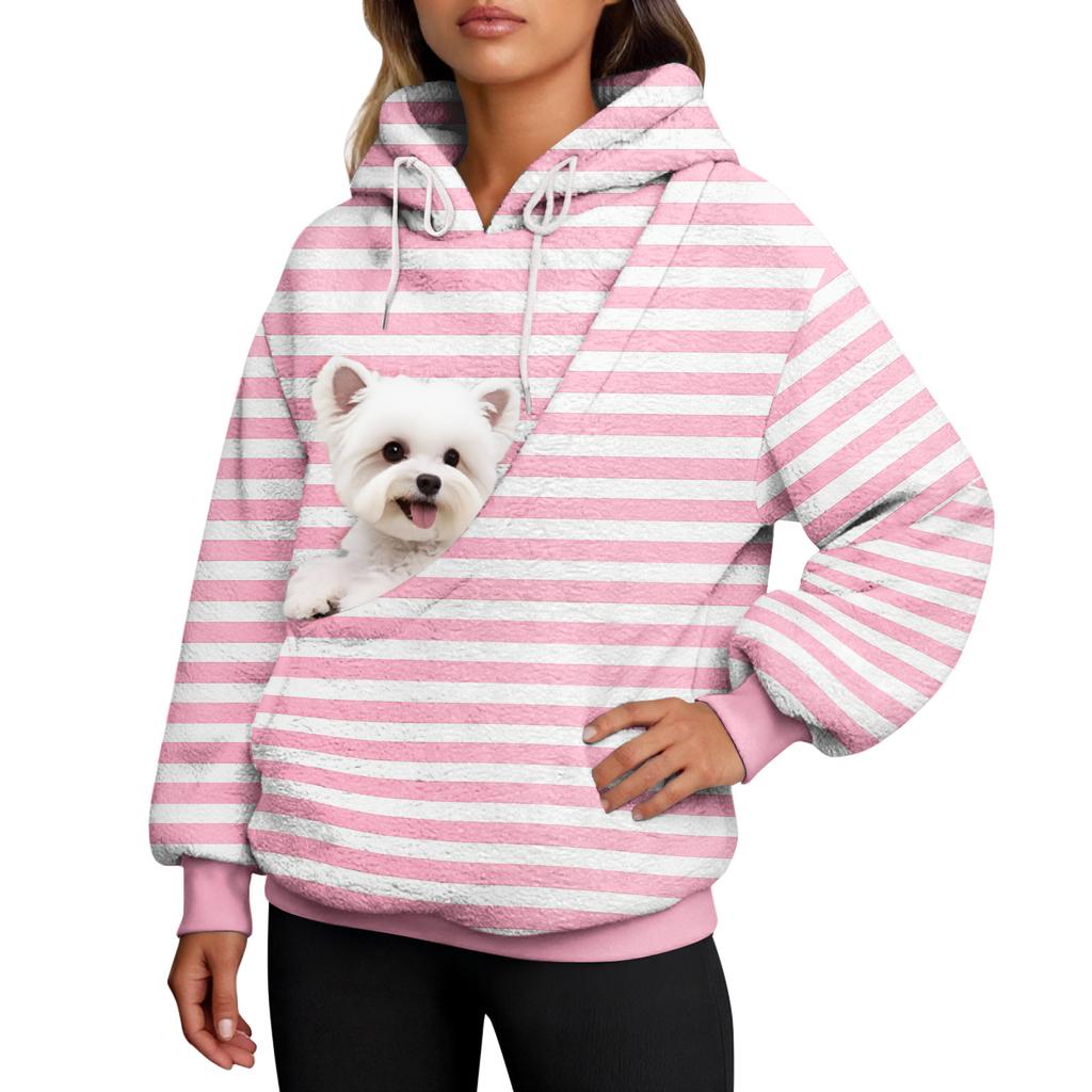 Women's Pullover Striped Print Top Long Sleeve Sports Flannel Top