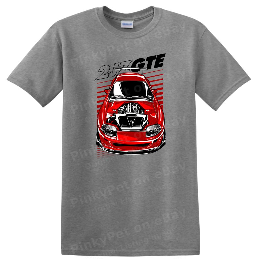 Red Sports Car Engine Graphic T Shirt Retro Auto Racing Enthusiast Tee