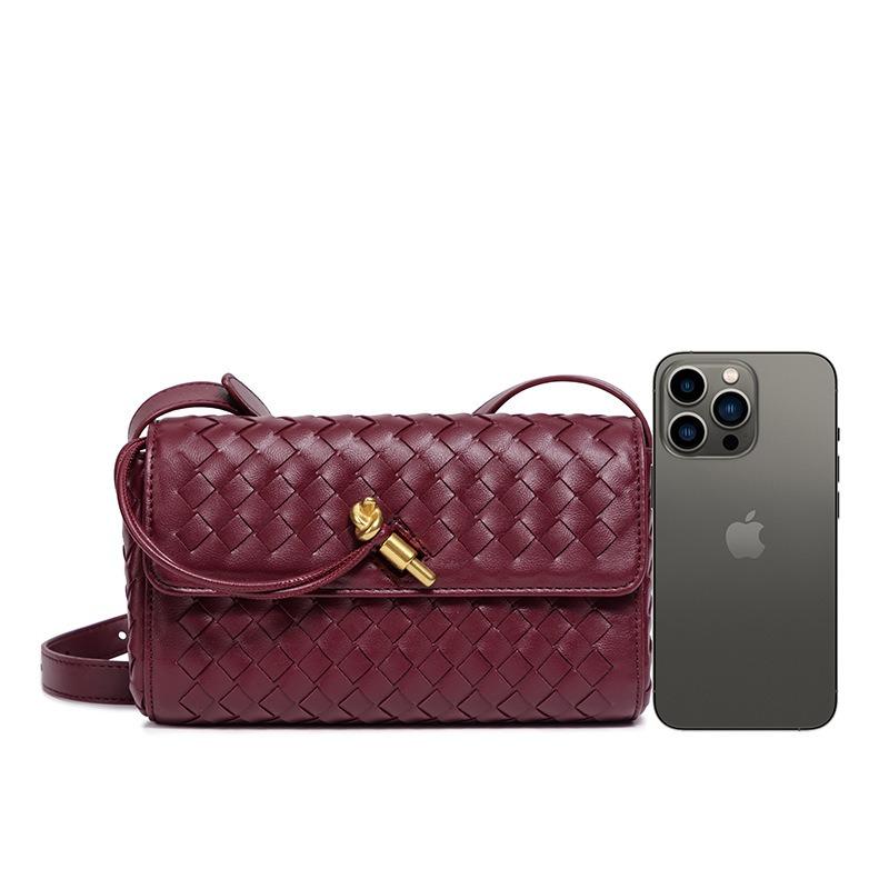Niche Woven Single Shoulder Clutch Bag Diagonal Span Bag Small Square Bag Women's Tide Bag Versatile Daily Messenger