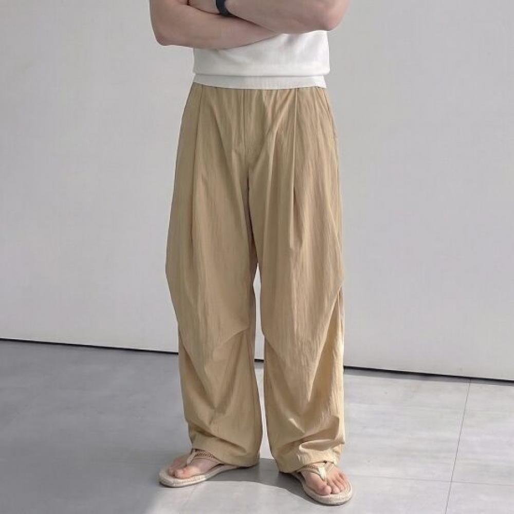 Onl Banankushi Parachute Curved Nylon Wide Pants