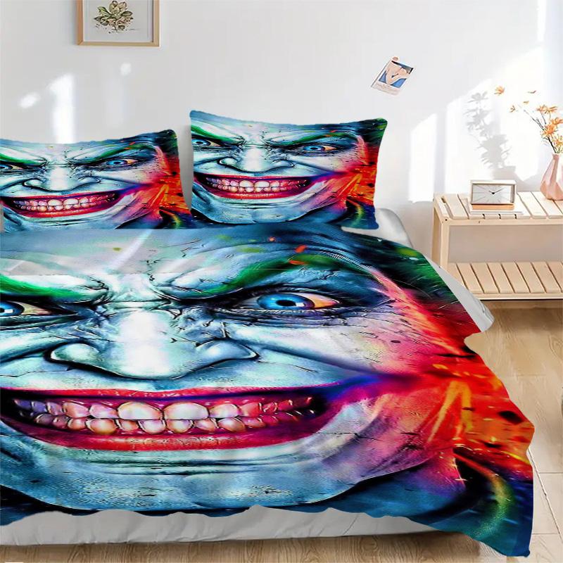 Joker'S Fiery Smile Print 3Pcs Bedding Setduvet Cover With 2 Bedropillowcase Home Birthday Gift