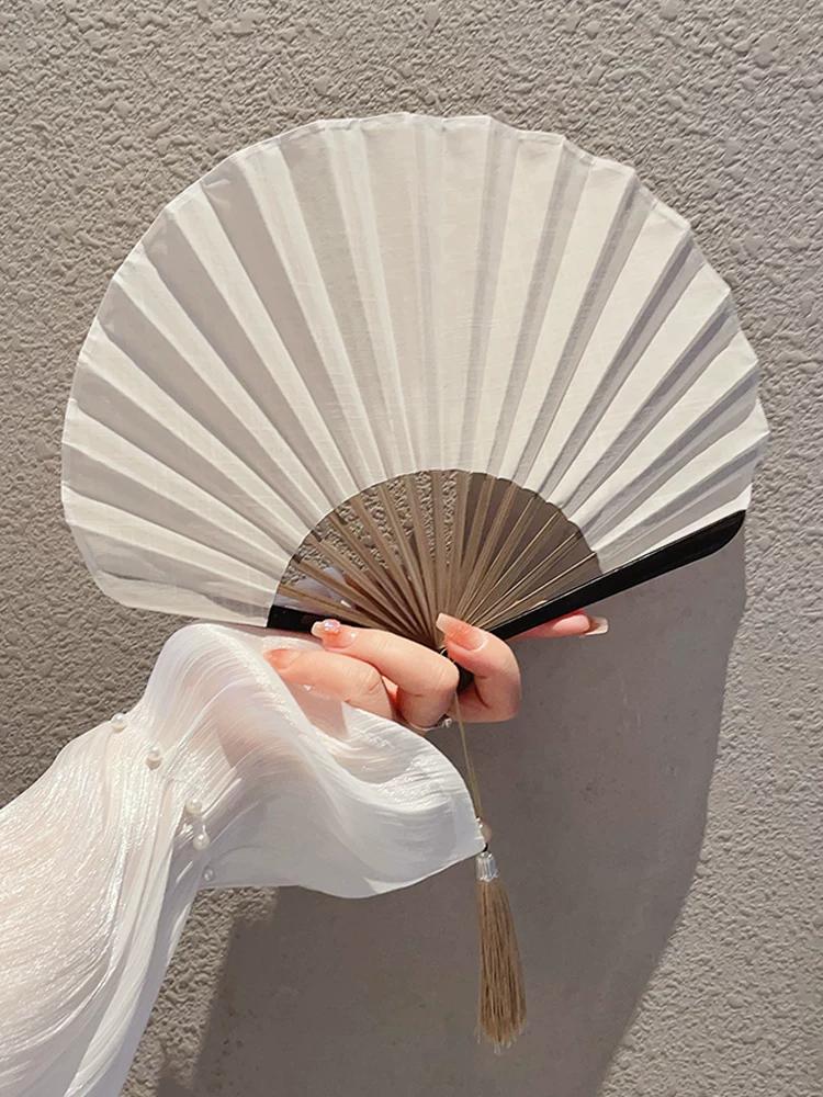 Cute Shell Fan Retro Solid Folding Fan Chinese Style Summer Cool Diablement Fort Folding Small Fan Daily Portable