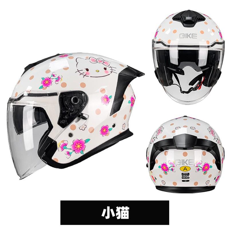 3/4 Open Face Motorcycle Helmet With Dual Visor DOT Certified Retro Style Men Women Riders