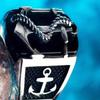 1pc Titanium Steel Anchor Pattern Simple Retro Jewelry Fashion Ring