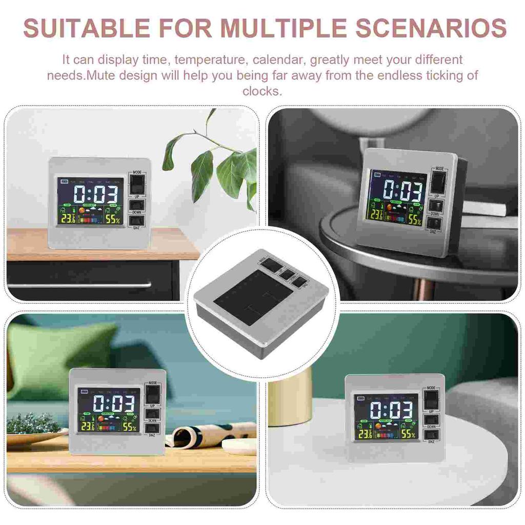 Large Display Digital Led Clock Mute Design Bright Screen Alarm Clock Desk Clock Wall Hanging Clock Indoor Temperature Clock