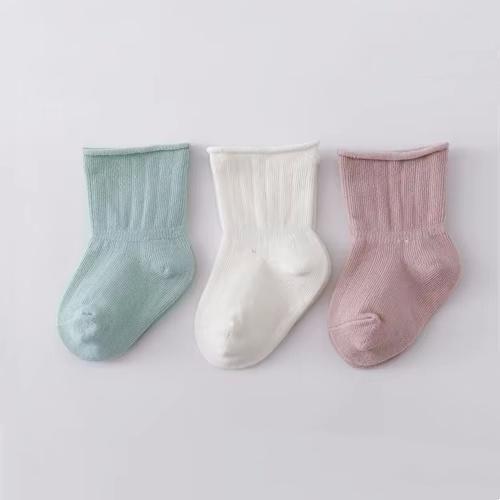 

3Pairs/set New All Season Infant Girls Socks Loose Mouth Breathable Solid Color Baby Boys Socks 100% Cotton Children Sock 0-5Y 0-6Month(S)
