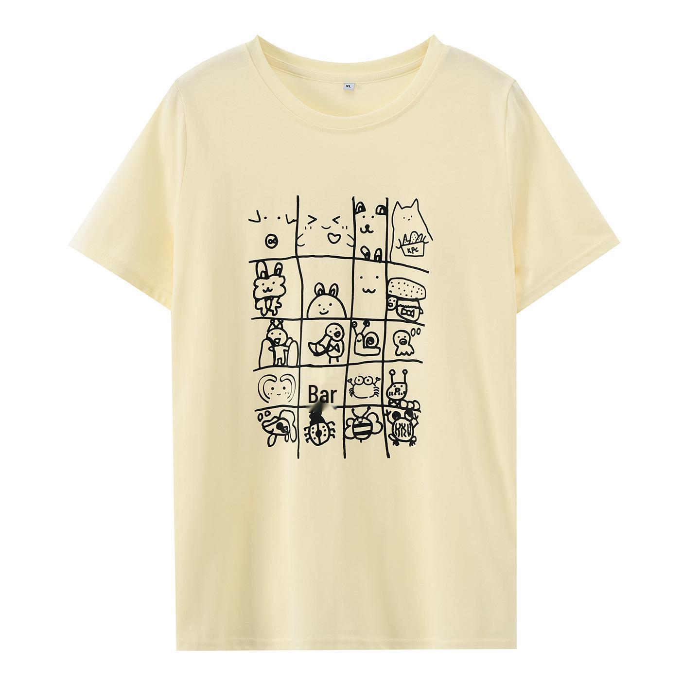 Women s Plus Size Graffiti Print Anti-Aging T-shirt - Summer 2026 Cool & Versatile Short Sleeve Top 3XL (86-95kg) жёлтый