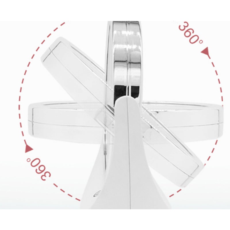 Makeup Mirrors Intelligent Multifunctional Dimmable Led Desktop Switch Touch Rotating Double Sided Mirror Silver