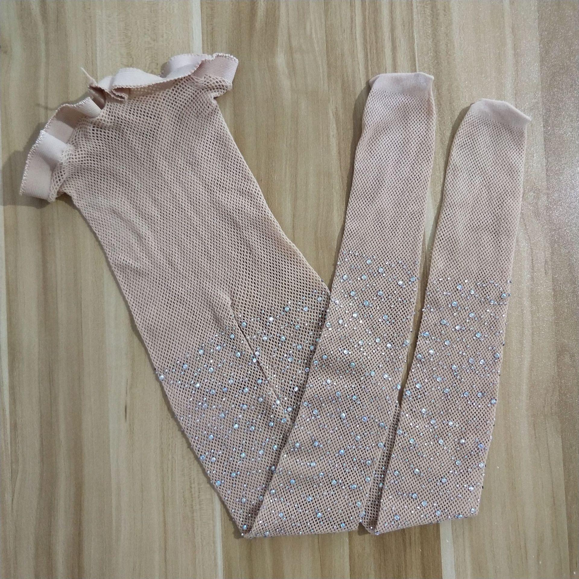 

Модні дитячі шкарпетки в сіточку зі стразами, блискучі дитячі колготки для дівчаток, панчохи Лоліта, шкарпетки, аксесуари 1-14 років 42cm