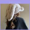 Japonese Plush Rabbit Ears Baseball Cap With Warmth And Windproof For Winter Fashion Style