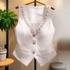 Chic White Cropped Vest for Women Breathable Summer Fashion Lightweight Outerwear Tops