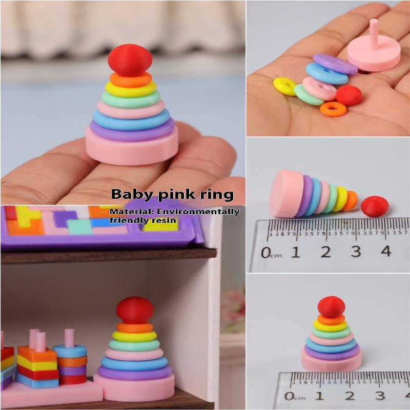 1 Set Micro Scene Decoration Miniature Dollhouse Small Wooden Bucket Assembling Blocks Model For Doll Accessories