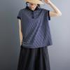 DIMANAF 2026 Summer Women Plus Size New Blouse Shirt Vintage Lady Tops Tees Print Short Sleeve Cotton Casual Loose