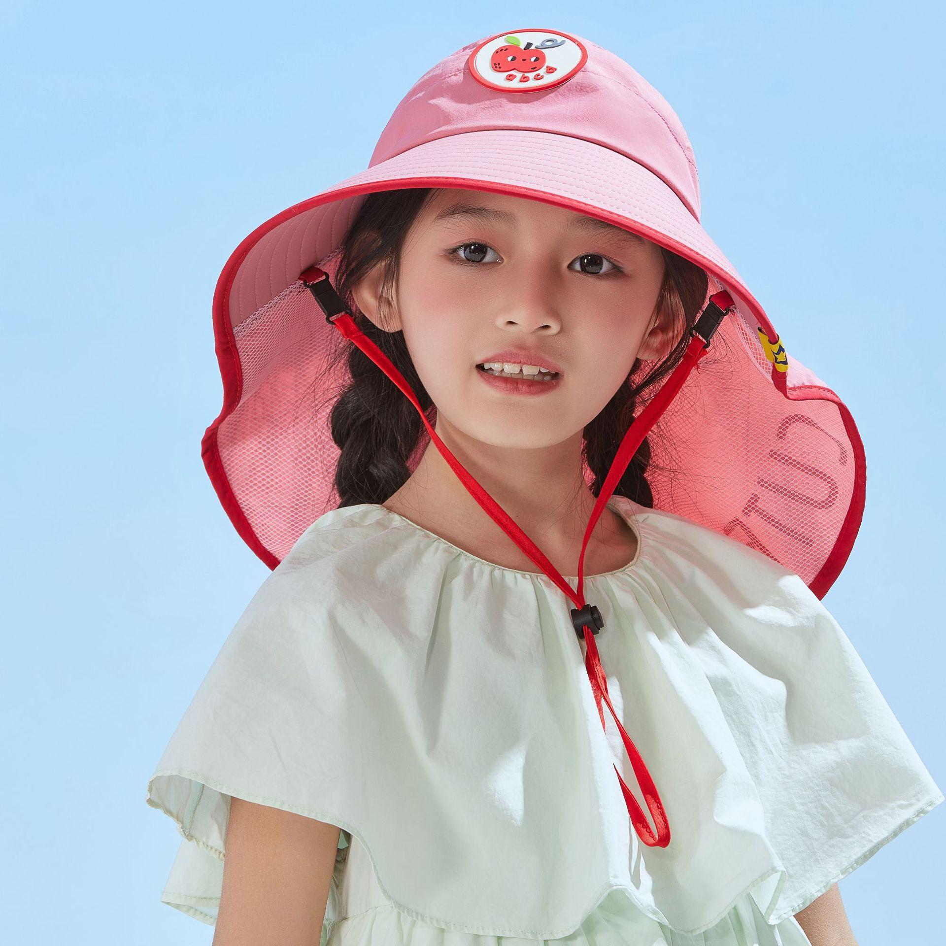 

Дышащая шляпа от солнца Регулируемая шляпа-шаль с широкими полями Пляжная шляпа от солнца для детей розовый