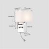 Minimalist Wall Lamp Bedside Lamp Reading Lamp with Switch Mobile Phone Holder Rechargeable Hotel Bedroom Room Wall Lights