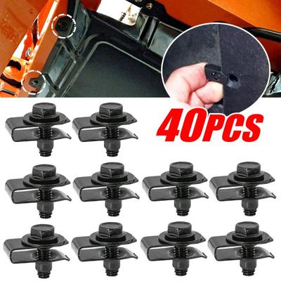 Car Body Bolts & U-nut Clips M6 Engine Cover Undertray Splash Shield Guard Bumper Fender Liner Retainer Fastener Rivet Screws