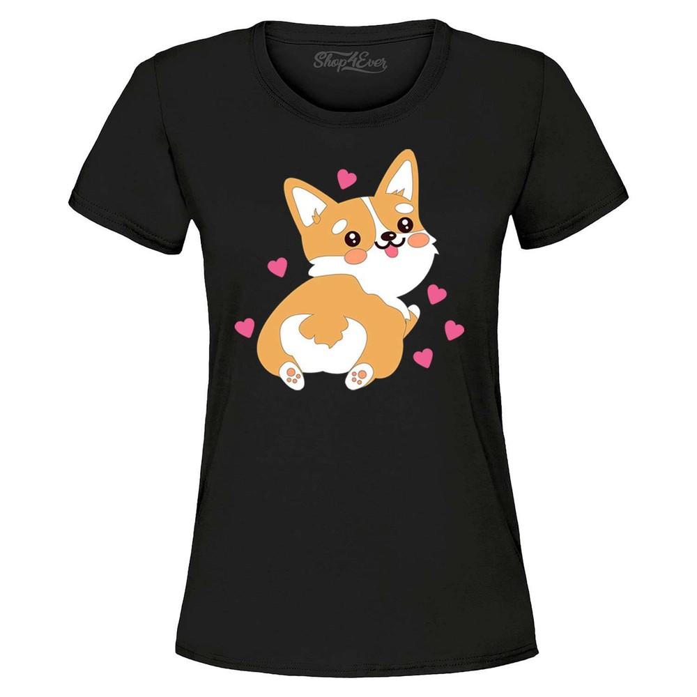

Милая футболка с попой корги для женщин, любящих собак, футболки для питомцев XL
