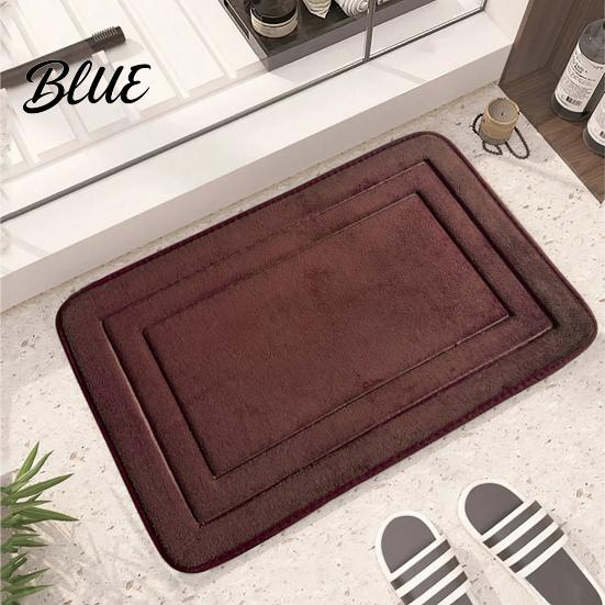 Durable PVC Liner Water Shower Coral Velvet Carpet Quick-drying Bathroom Mat Door Slip-free With Non-slip