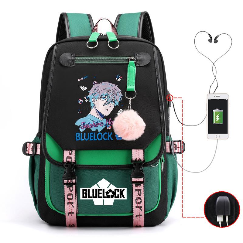 Anime Peripheral Teen Trend Backpack Multifunctional Usb Casual Student School Bag