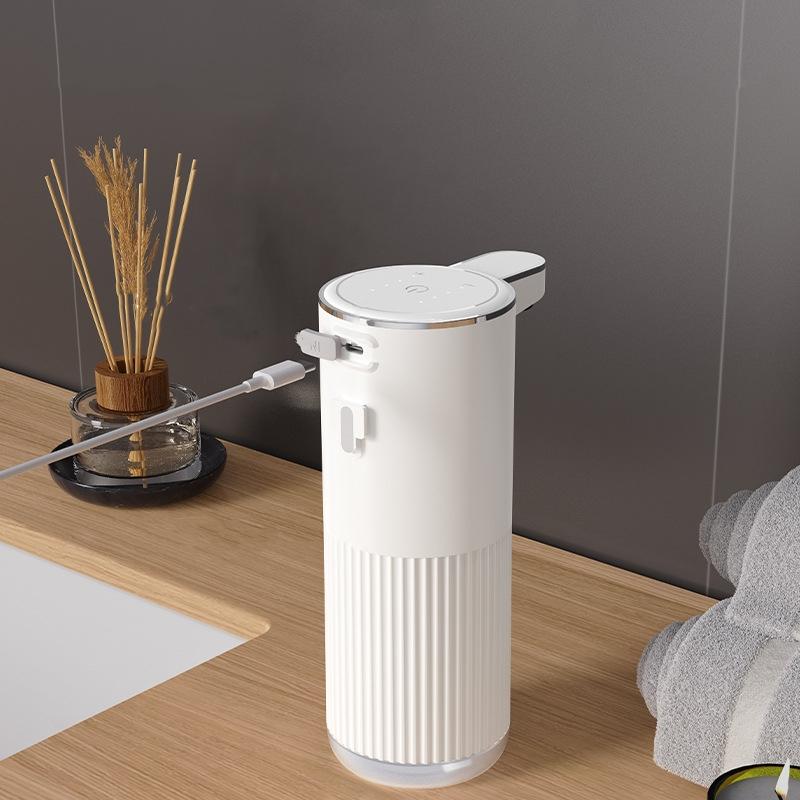 Dozator automat de săpun, accesorii pentru baie, dozator automat de săpun spumant 360 ml, TYPE-C, dozator de săpun spumant alb cu 4 niveluri