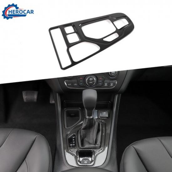 Carbon Fiber Central Gear Shift Panel Frame Cover Trim For Jeep Cherokee +