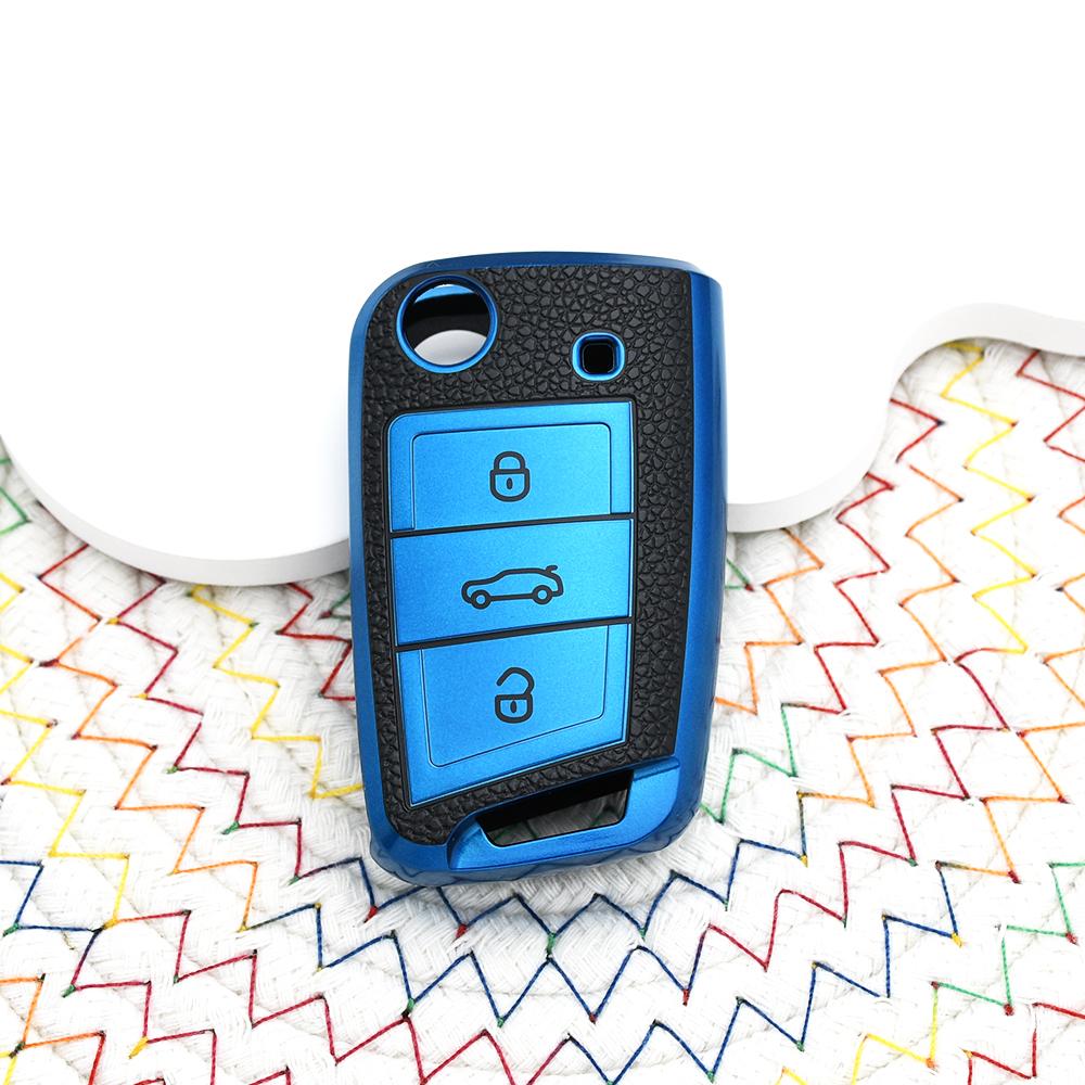 Leather Tpu Style Shell Fob Holder For Seat Ateca Leon Fr 2 Ibiza Car Key Case Cover For Vw Volkswagen Golf 7 Mk7 Tiguan Mk2