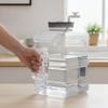 Water Container with Automatic Valve Transparent Square Lid