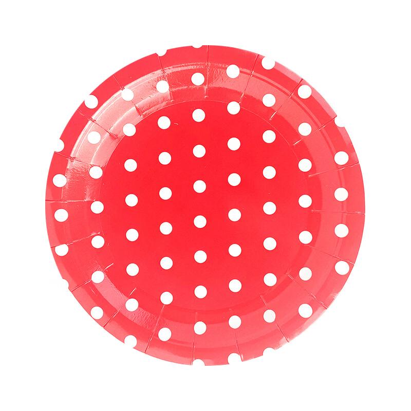 

OIMG Red Polka Dot Disposable Party Plates (3-Pack)