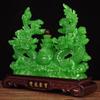 Fengshui Zhaocai Double Dragon Treasure Pot Brings Wealth Green Dragon Decoration Living Room Office Decoration