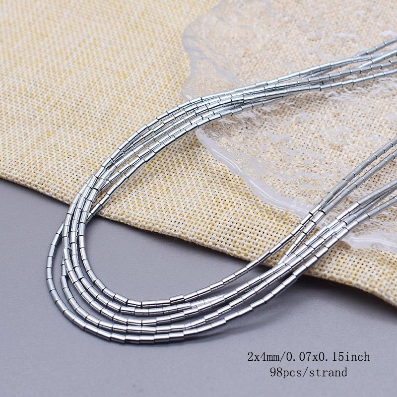 Plating Silver Color Retention Natural Hematite Stone Spacer Loose Beads For Jewelry Making Diy Bracelets Finding