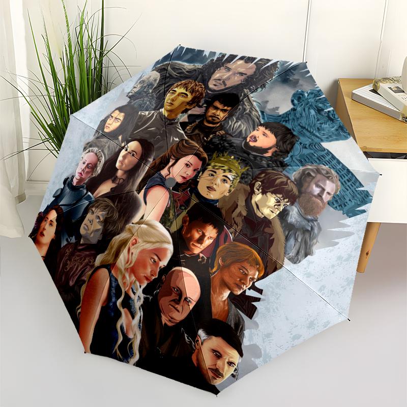 Game of Thrones Fashionable Automatic Opening/Closing Folding Umbrella. Portable and Foldable, Ideal for Gift, Travel, and Daily Use.