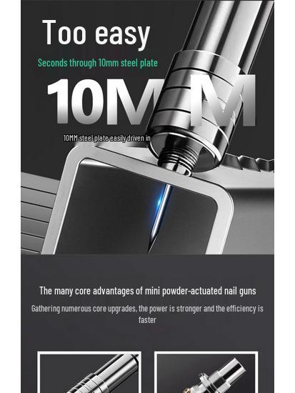 Ultra-quiet, All-steel Pneumatic Nail Gun for Industrial and Household Use, Perfect for Ceiling Applications.