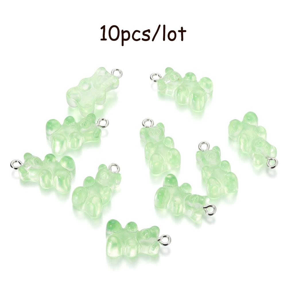 10/20Pcs Candy Bear Pendant Charms for Necklace Bracelet Earrings Jewelry Making Diy Findings Resin Bears Christmas Making