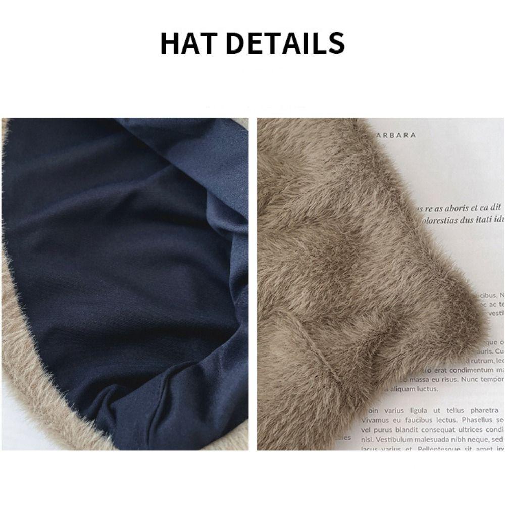 Imitation Mink Wool Cat Ears Hat Fluffy Winter Plush Hat Personality Knitted Cap  Outdoor