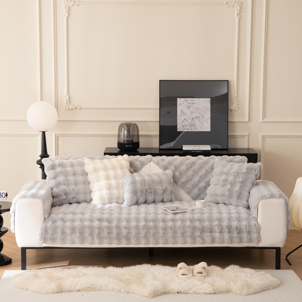 Tutu Velvet Warm Autumn And Winter Plush Sofa Cushion Winter Non-Slip Seat Cushion Leather Sofa Cover Cover Cloth Cross-Border New Models
