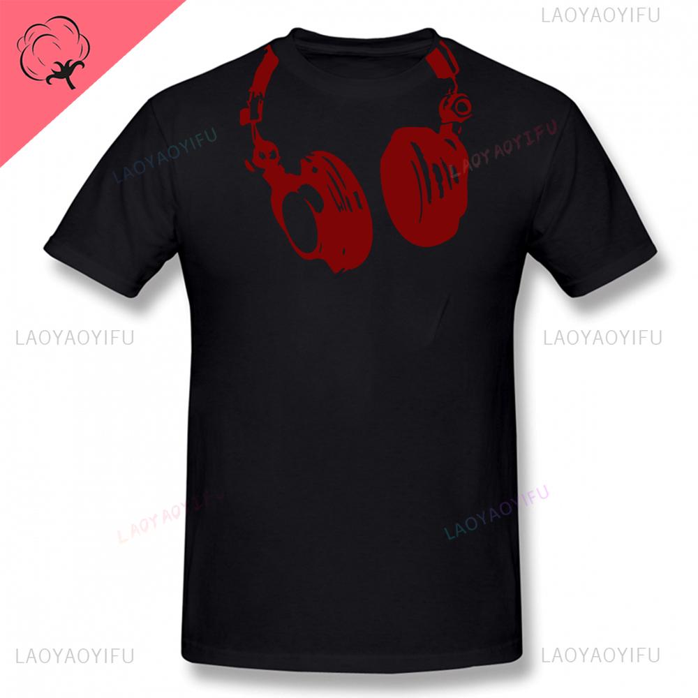 Dj Headphones T Shirts Graphic Streetwear Short Sleeve Oneck Harajuku Music Techno Tshirt Funny Unisexs Clothing For Ladies
