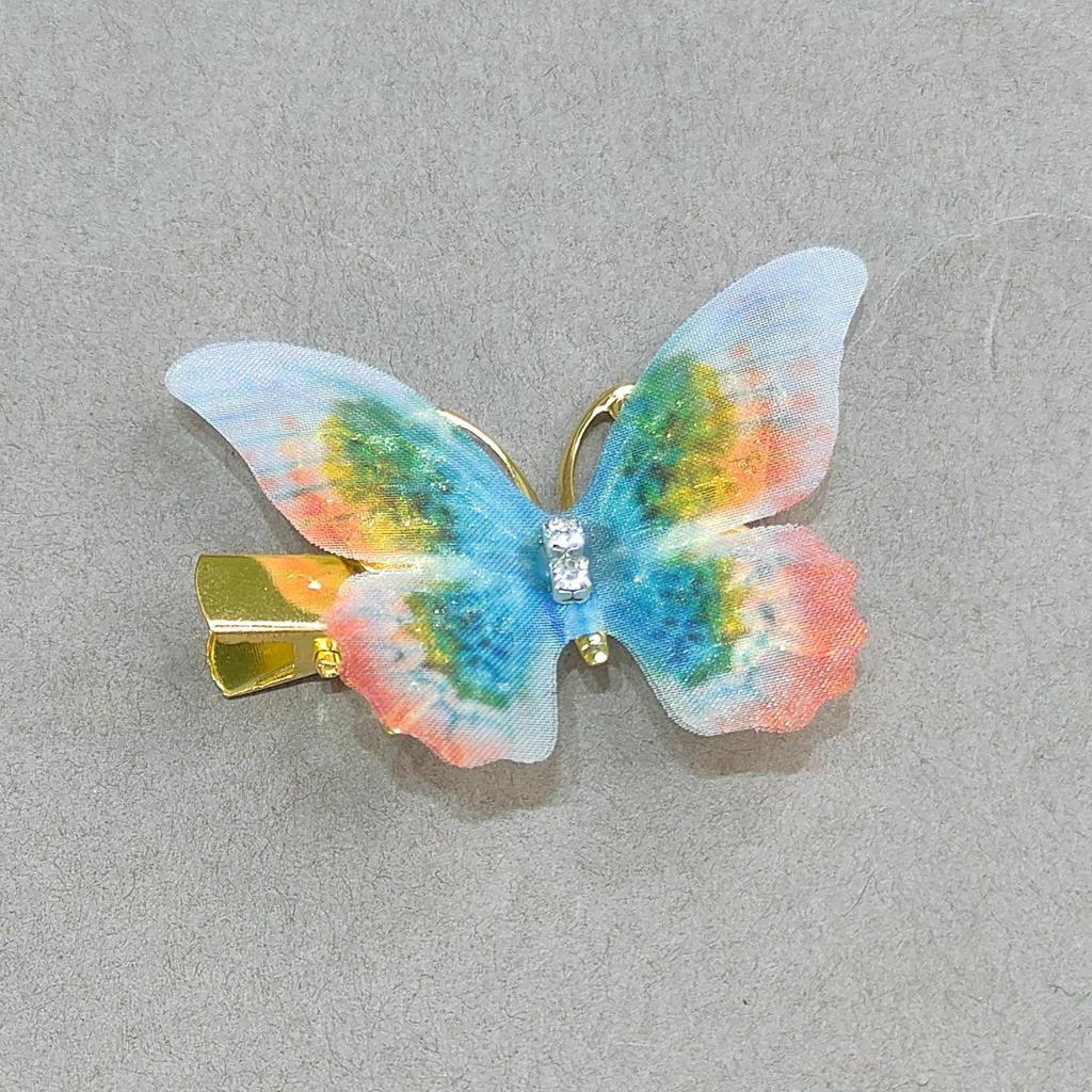 Gradient Butterfly Hairpin for Children - Cute Mesh and Alloy Duckbill Clip, Perfect for Hanfu and Fairy Styles