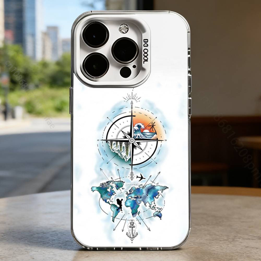 

Compass Hard Phone Case for IPhone 17 16 15 14 13 12 11 Pro Max Plus16E X XR XS Max shockproof Full Cover iPhone15PRO