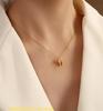French Cute Animal Lion Pendant Necklace Choker, Titanium Steel Jewelry for Women