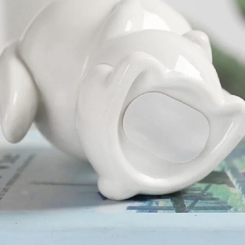 Cute Rabbits Ceramics Piggy Bank Creative Coin Money Storage Jar Creative Cute Girls Boys Birthday Gift Home Desktop Decoration