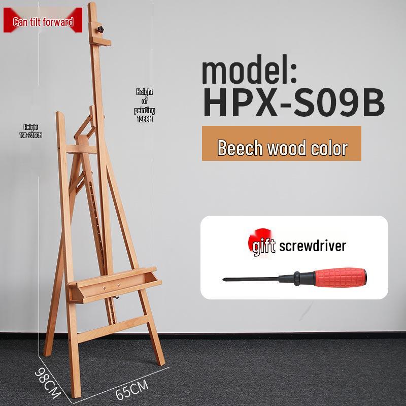 Beechwood Adjustable Easel for Art Students, 1.5m Display Tripod Stand