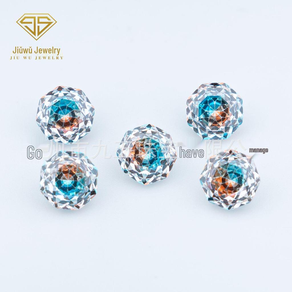 4-8mm Gradient Rose-Cut Two-Tone Soft Core Zircon Millennium Rose