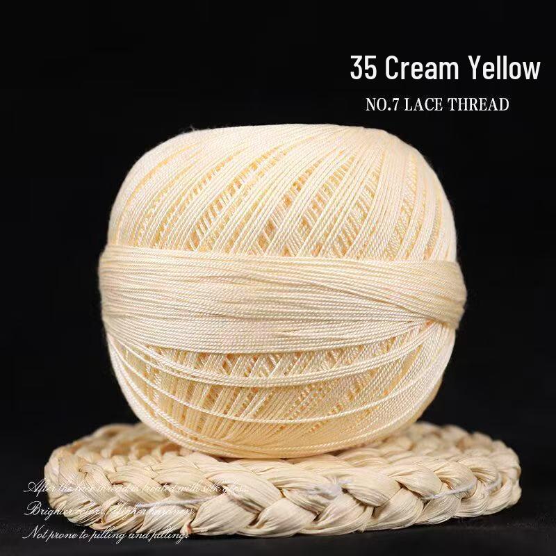 No. 7 Pure Cotton Silk Lace Yarn – Hand-Knitted, Strong Twist, Soft Half-Sleeve Crochet Yarn