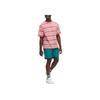 UNIQLO Striped Color Block Crew Neck Short Sleeve T-Shirt Men Tops Pink 457931-12