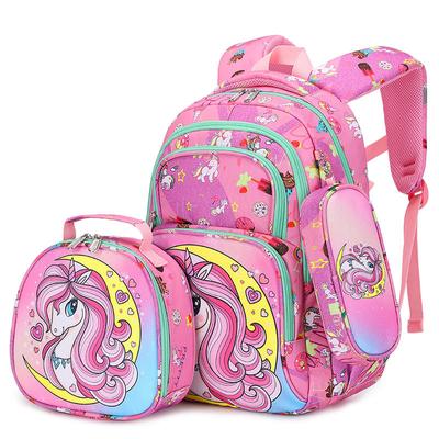Sonbahar Yeni İlkokul Öğrencisi 3 Parça Set Okul Çantası Moda Karikatür Unicorn Dinozor Çocuk Sırt Çantası Hafif Taşınabilir Çok Katmanlı Omurga Korumalı Kitap Çantası